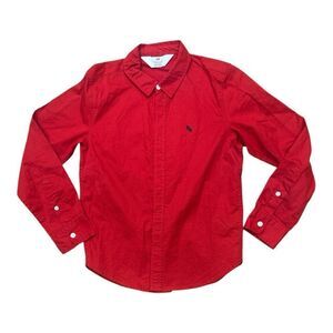 HNM Red Long Sleeve Button Up. Size 7